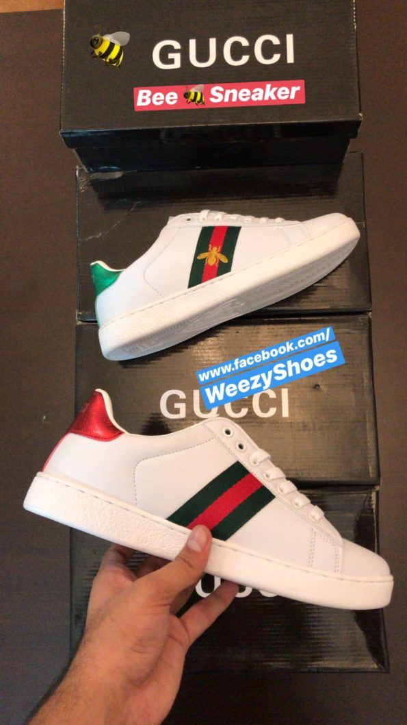 Gucci Gucci Ace Embroidered Bee (White)