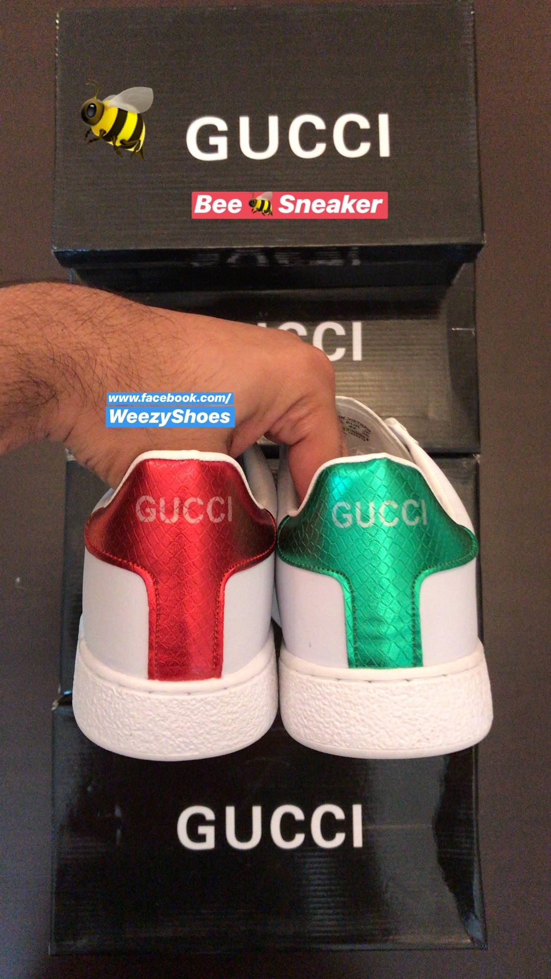 Gucci Gucci Ace Embroidered Bee (White)