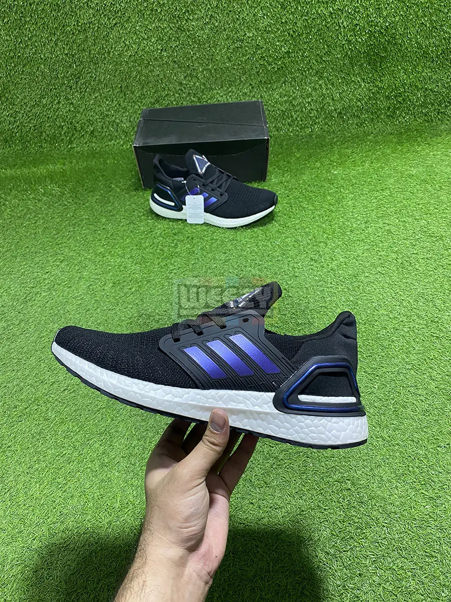 Adidas Ultraboost 20 (Blk/W/ Purple Stripes) (NASA) (Premium Quality)