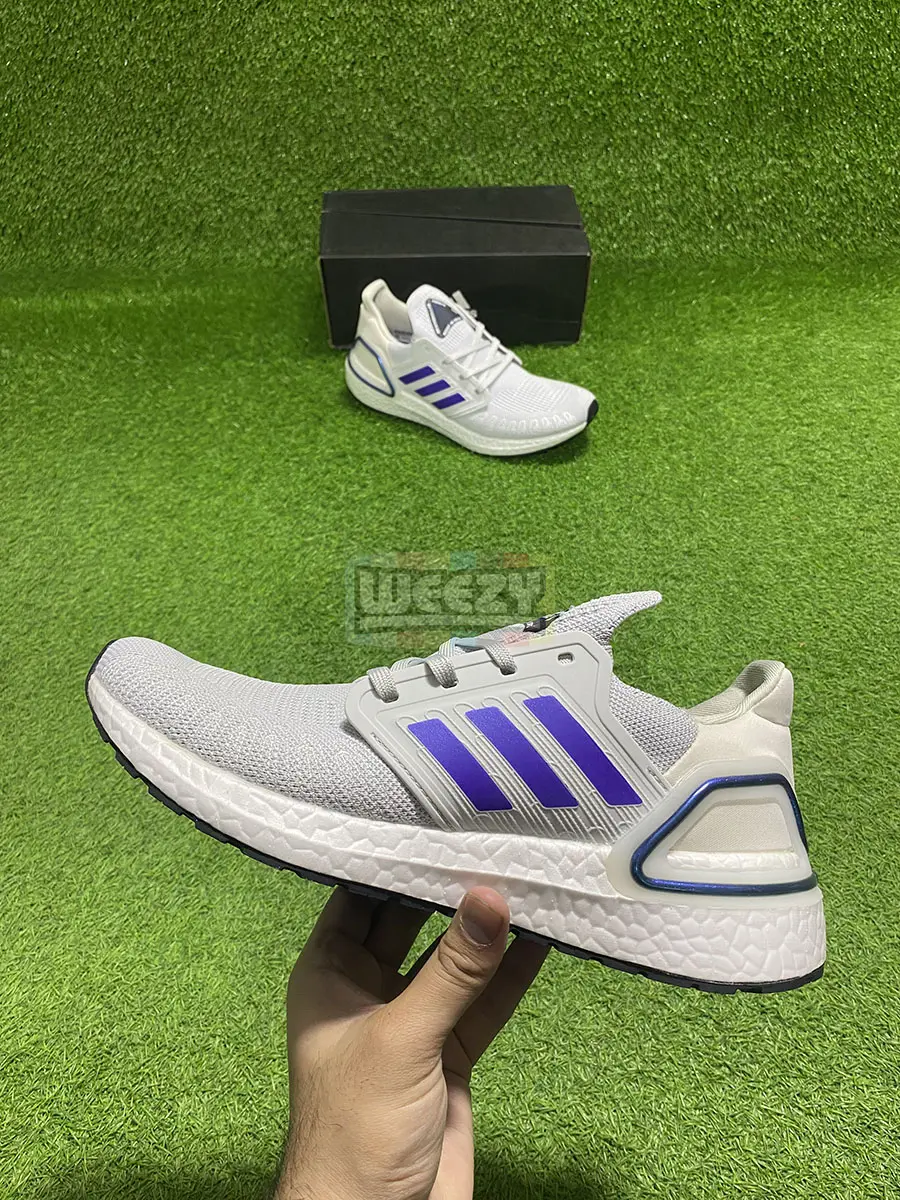 Adidas Ultraboost 20 (Grey/ Purple Stripes) (NASA) (Premium Quality)
