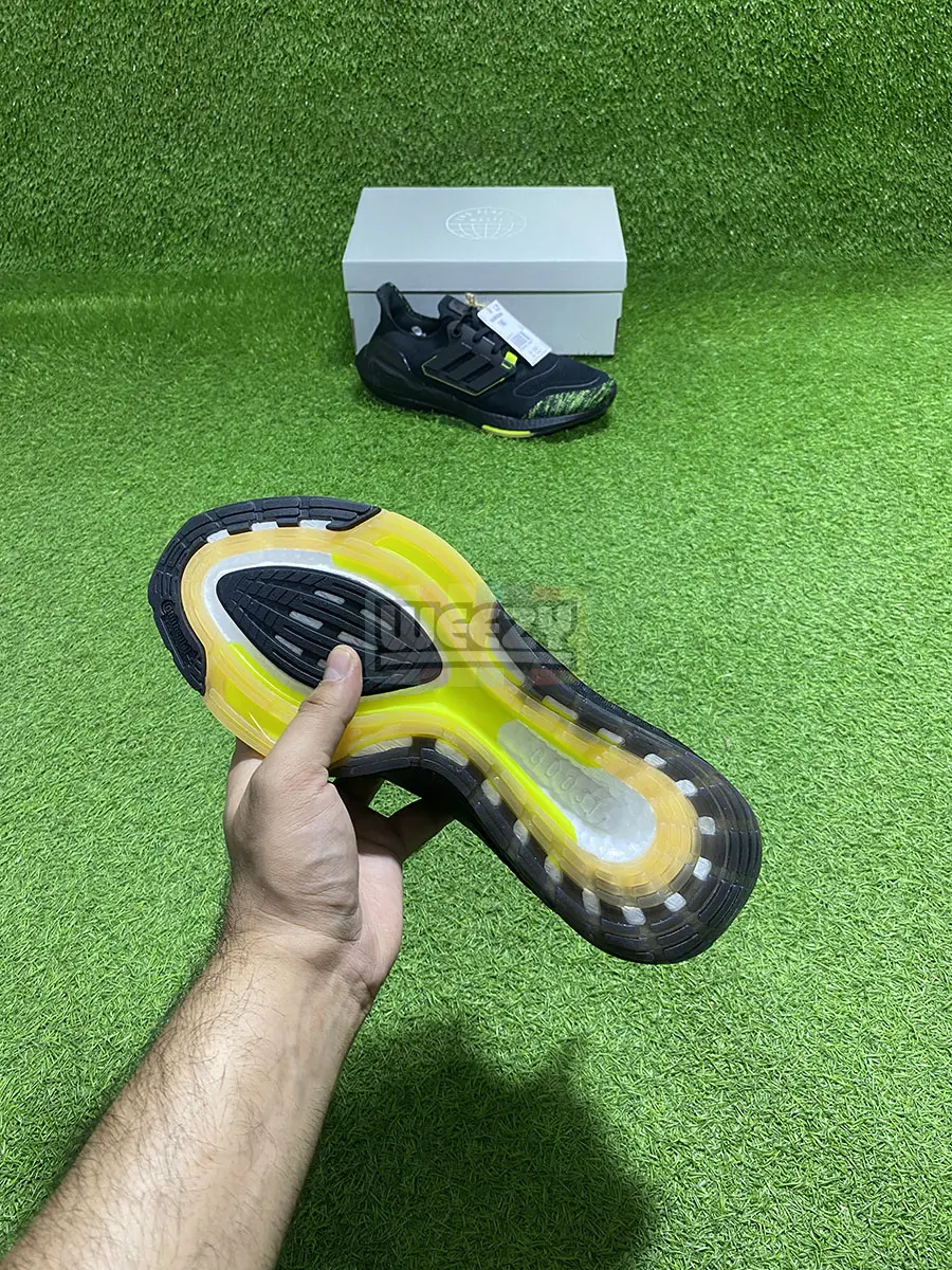 Adidas Ultraboost 22 (Blk/Solar Yellow) (Real Boost) (Original Quality 1:1)